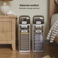 Anyask 3-Tiers Bathroom Floor Storage Cabinet, Waterproof Drawers Organizer with Tissue Box and Wheels, bathroom accessories ...