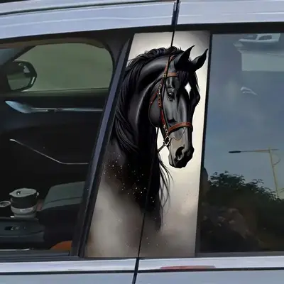 Horse Racing Pattern Car Sticker, Self-adhesive Decal, Scratch Resistant Disposable Automotive Parts, Universal Car Exterior ...