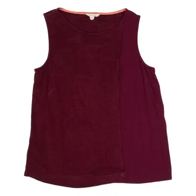WHITE STUFF Womens Top Maroon Sleeveless Linen UK 14