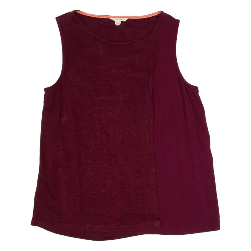 WHITE STUFF Womens Top Maroon Sleeveless Linen UK 14