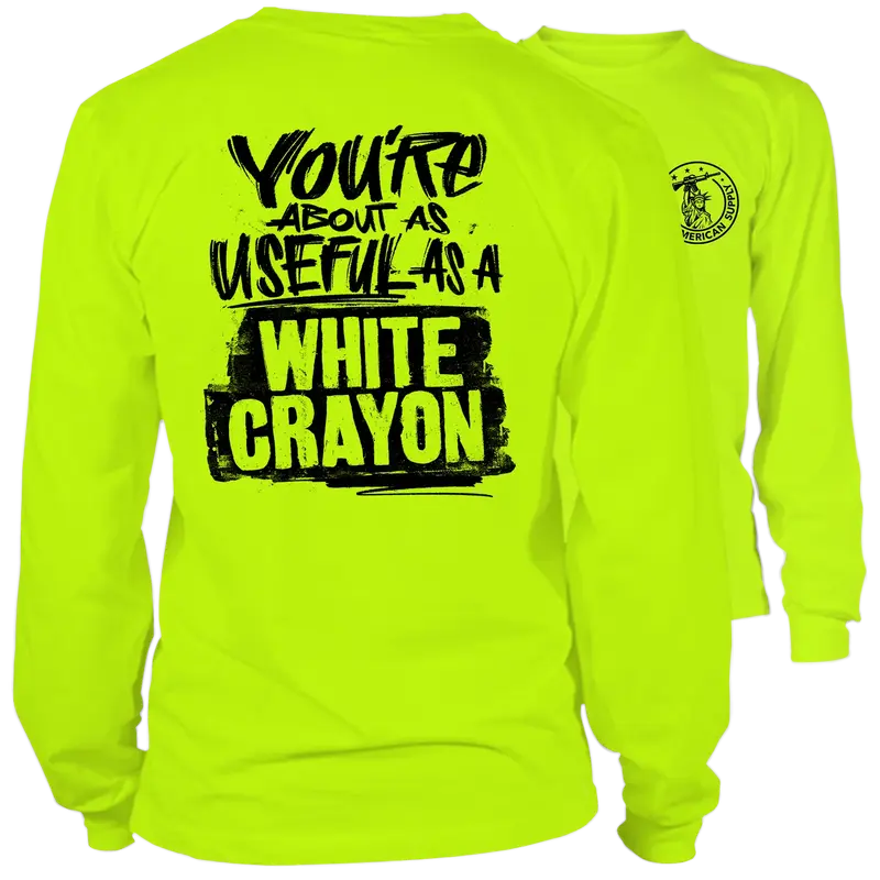 White Crayon - Long Sleeve Hi-Vis T-Shirt
