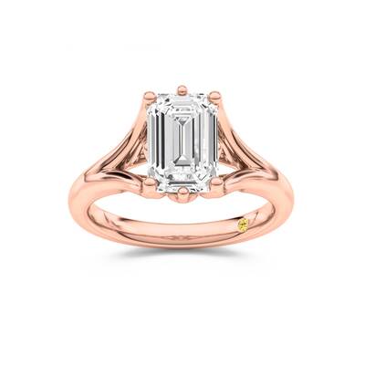 Rosie Emerald Cut Lab Grown Diamond Engagement Ring | 14K Rose Gold 1 1/2 CT. TW.
