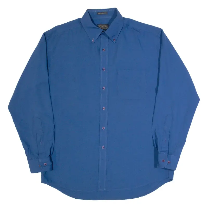 PENDLETON Mens Plain Shirt Blue Long Sleeve L