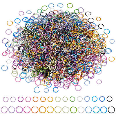 1500Pcs 30 Styles Aluminum Wire Open Jump Rings