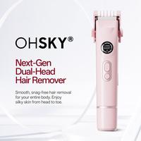 OHSKY 4-in-1 Electric Bikini Trimmer for Women, LED Light, Waterproof IPX7 Electric Shaver– Facial Hair, Eyebrow, Nose, Bik...
