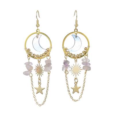 Moon & Sun & Star Alloy Chandelier Earrings