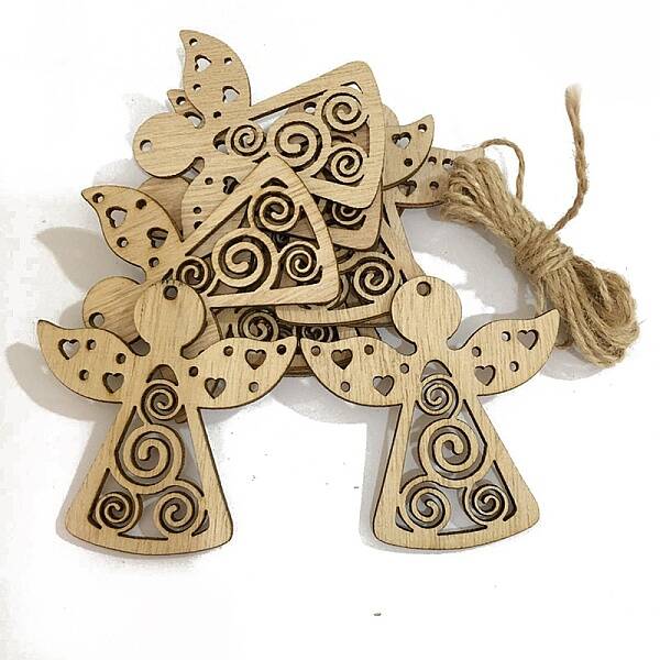 Unfinished Wood Pendant Decorations