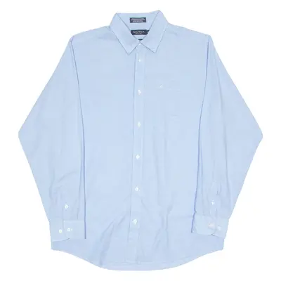 NAUTICA Mens Plain Shirt Blue Long Sleeve S