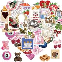 Heart Shaped & Animal & Food Sticker, 50pcs/set Waterproof Self Adhesive Decor Paper, Decor Sticker for Gift Greeting Card Wa...