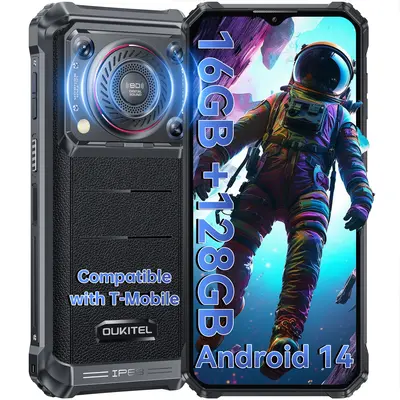 OUKITEL WP36 4G Rugged Smartphone - 10600mAh/15W Fast Charging, 16GB+128GB Unlocked Rugged Phone, 128dB Loud Speaker, Android...