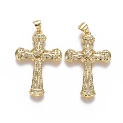 Brass Micro Pave Cubic Zirconia Pendants