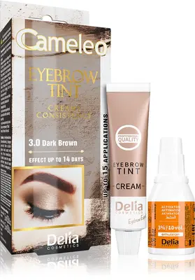Delia Cosmetics Cameleo Professional Cream Eyebrow Color Without Ammonia Color 3.0 Dark Brown 15 Ml