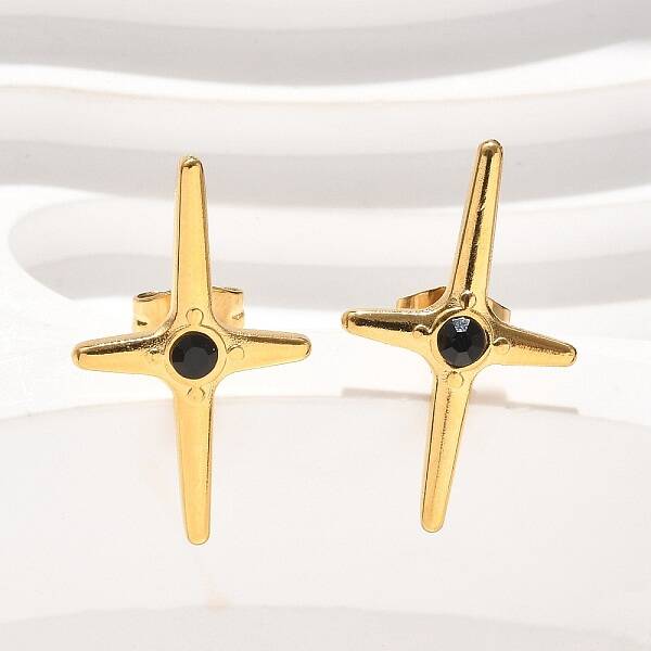 Cross 304 Stainless Steel Stud Earrings