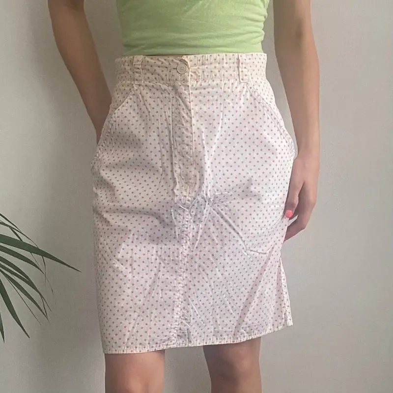 Les Copains Mini Skirt - 28W UK 8 White Cotton