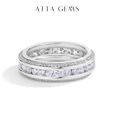 Special Design 2.3mm Synthetic Eternity Moissanite ring For women girls Daily Wear Birthday Present R158