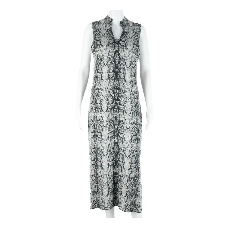 RACHEL ZOE Womens Shift Dress Grey Animal Print Sleeveless Long L