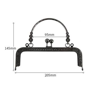 Alloy Kiss Lock Purse Frame Handle