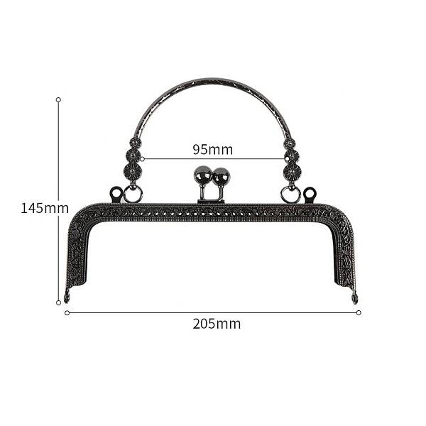 Alloy Kiss Lock Purse Frame Handle