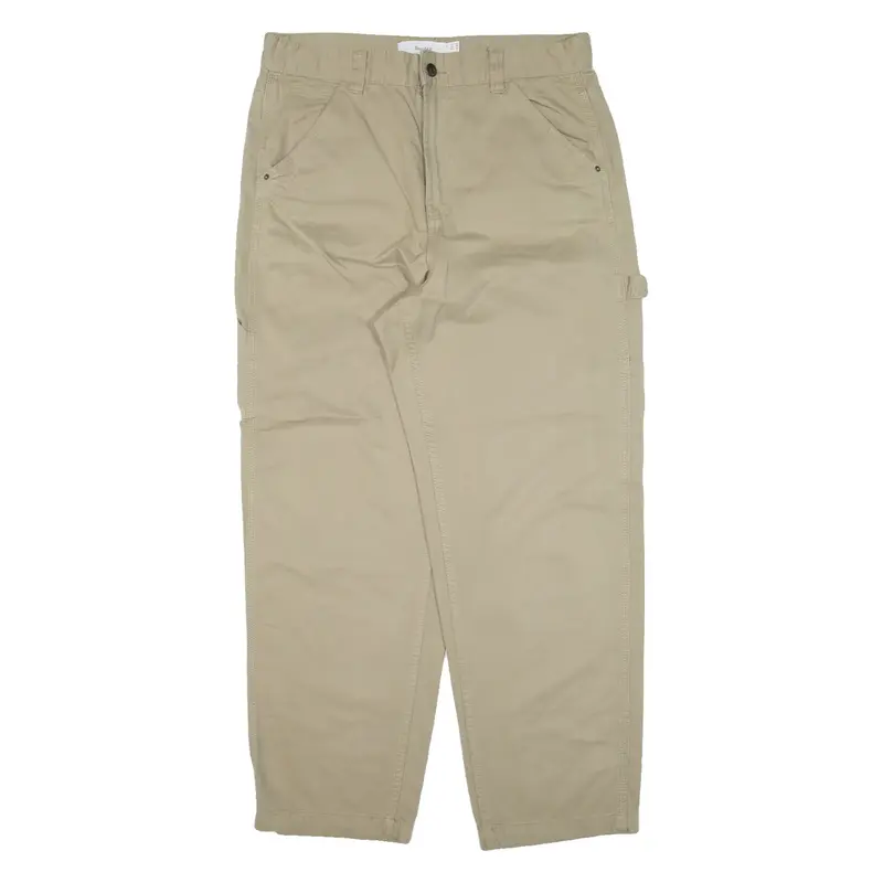 BERSHKA Carpenter Mens Trousers Green Relaxed Straight W35 L30