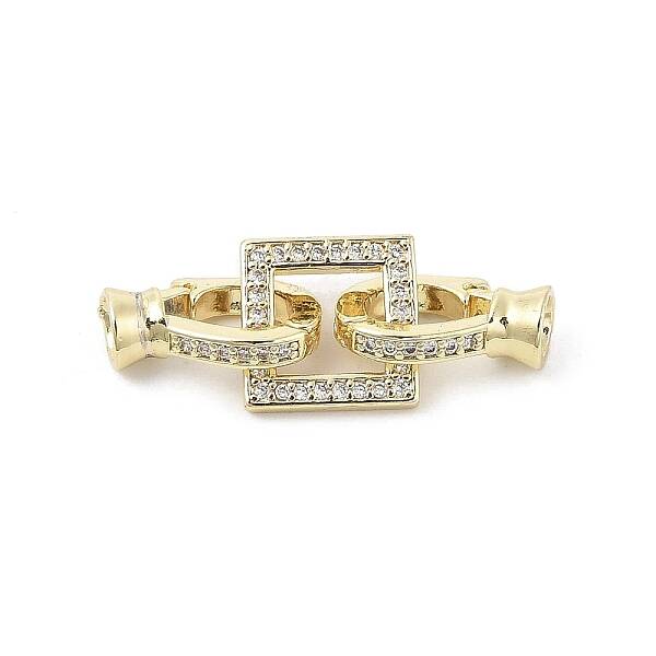 Brass Micro Pave Clear Cubic Zirconia Fold Over Clasps