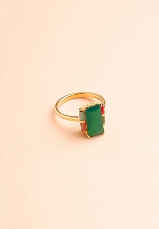 Ring Pp Ring 4469 15-Green-Agate | Color: 15 GREEN AGATE | Size: 54