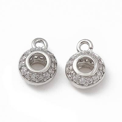 Brass Micro Pave Cubic Zirconia Charms