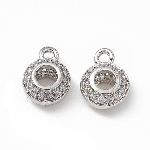 Brass Micro Pave Cubic Zirconia Charms