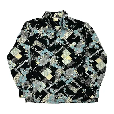 Kings Road Patterned Shirt - XL Black Polyester