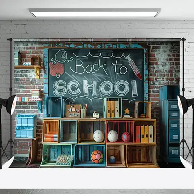 Brick Blackboard Back To School Cake Smash Backdrop - Aperturee