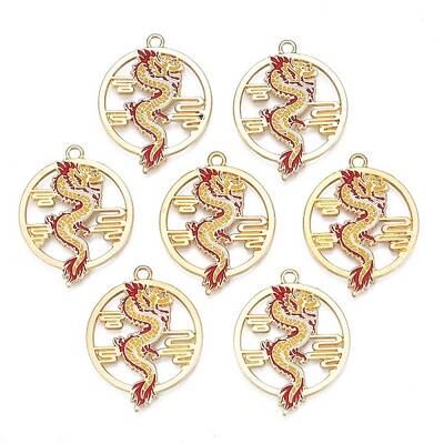 Rack Plating Alloy Enamel Pendants