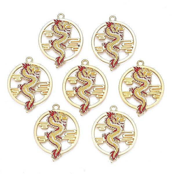 Rack Plating Alloy Enamel Pendants
