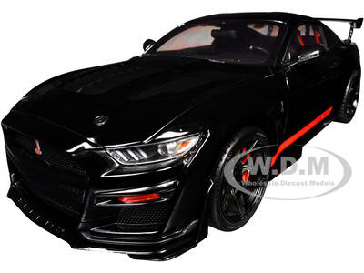 Shelby GT500 Code Red Black with Red Stripes Pink Slips Series 1/18 Diecast Model Car by Jada