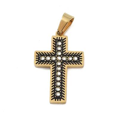 Ion Plating(IP) 304 Stainless Steel Enamel Rhinestone Pendants