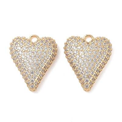 Brass Micro Pave Clear Cubic Zirconia Pendants