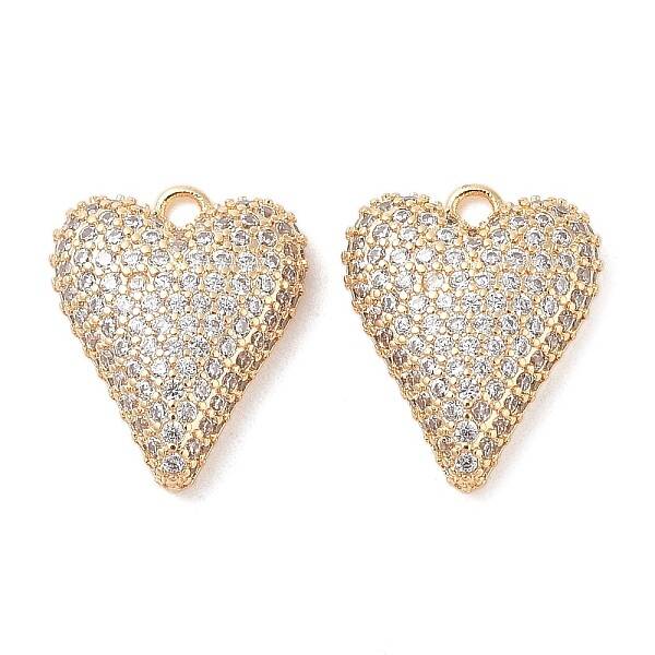 Brass Micro Pave Clear Cubic Zirconia Pendants
