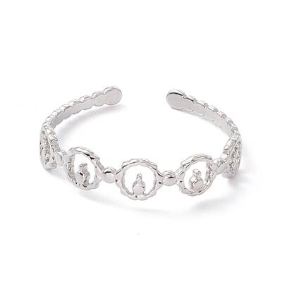 Non-Tarnish 304 Stainless Steel Ring Wrap Open Cuff Ring for Women
