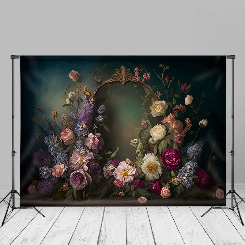 Vintage Wall Elegant Floral Photoshoot Backdrop - Aperturee