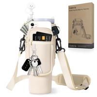 Water Bottle Carrier Bag with Phone Pocket for 40oz Tumbler cup Neoprene Water Bottle Holder Pouch with Adjustable Strap with...