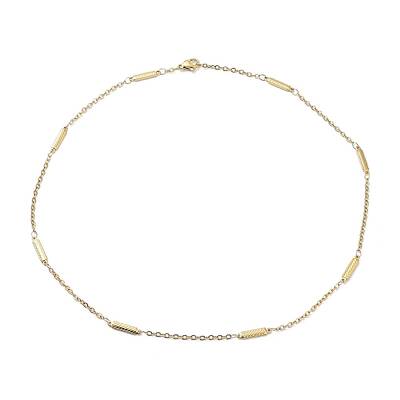 Ion Plating(IP) 304 Stainless Steel Rectangle Link Chain Necklace