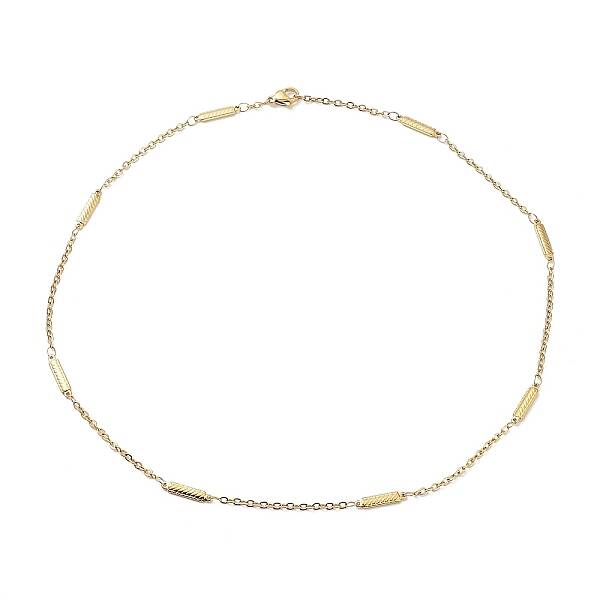 Ion Plating(IP) 304 Stainless Steel Rectangle Link Chain Necklace