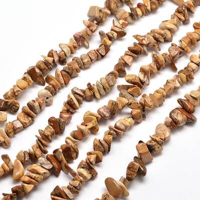 Natural Picture Jasper Chip Bead Strands