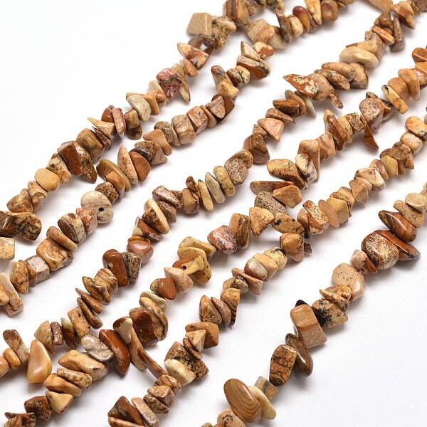 Natural Picture Jasper Chip Bead Strands