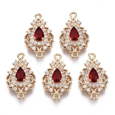 Brass Micro Pave Cubic Zirconia Links Connectors