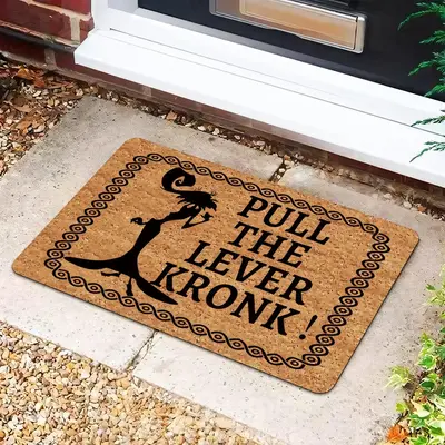 Pull The Lever Kronk Letter Pattern Door Mat, Funny Non-slip Door Entrance Mat, Decorative Area Rug for Home Living Room Bedr...