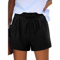 Angerella Womens Shorts Summer Elastic Waist Shorts Casual Solid Color Shorts Ladies Comfy Lightweight Shorts with Pockets