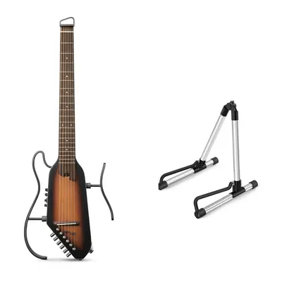 Donner HUSH™ I PRO Acoustic-Electric Travel Guitar - Sunburst Spruce / Guitar+Stand