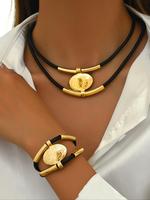 Women's Boho Style Vintage Jewelry Set, Fashion Necklace & Bracelet Set for Party, Daily Decor, Trendy All-match & Exquisite ...