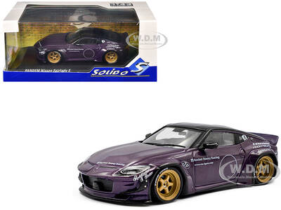 2022 Nissan Pandem Fairlady Z RHD (Right Hand Drive) Purple Metallic with Black Top 1/43 Diecast Model Car by Solido