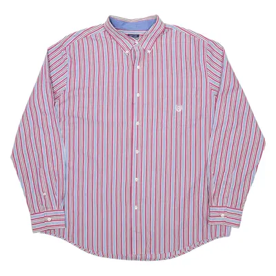 CHAPS Mens Shirt Red Pinstripe Long Sleeve XL