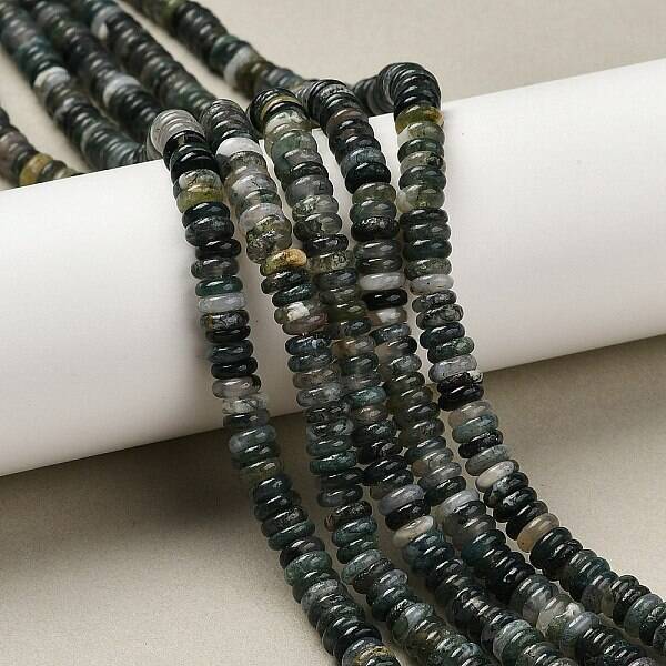 Natural Moss Agate Beads Strands